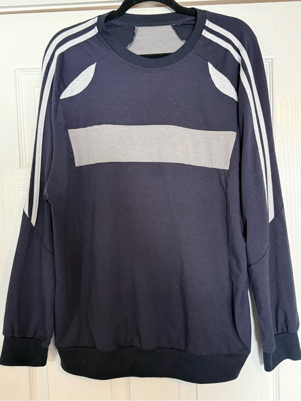Women’s Navy Crewneck Stripe Sweater